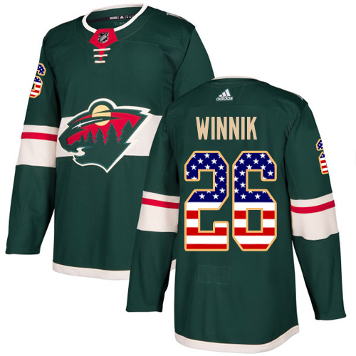 Adidas Wild #26 Daniel Winnik Green Home Authentic USA Flag Stitched NHL Jersey